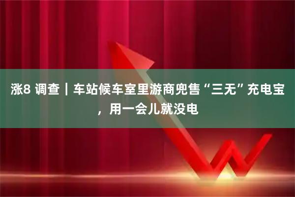 涨8 调查｜车站候车室里游商兜售“三无”充电宝，用一会儿就没电