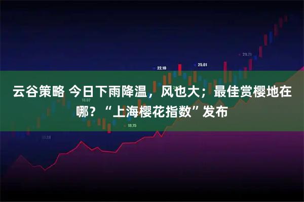 云谷策略 今日下雨降温，风也大；最佳赏樱地在哪？“上海樱花指数”发布